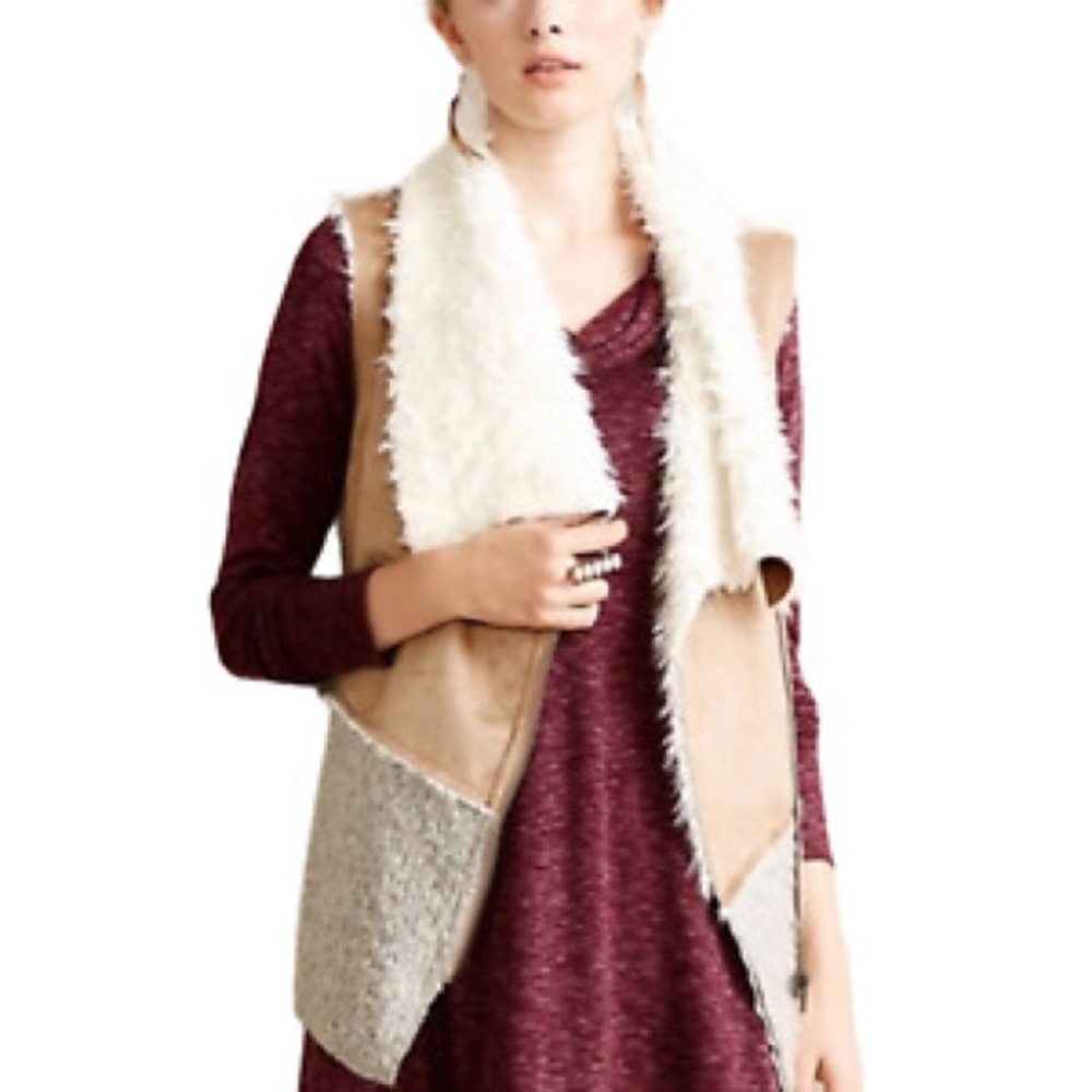 Anthropologie Saturday Sunday fur vest size small